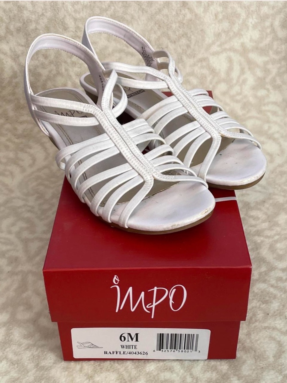 IMPO White Strappy Slingback Sandals